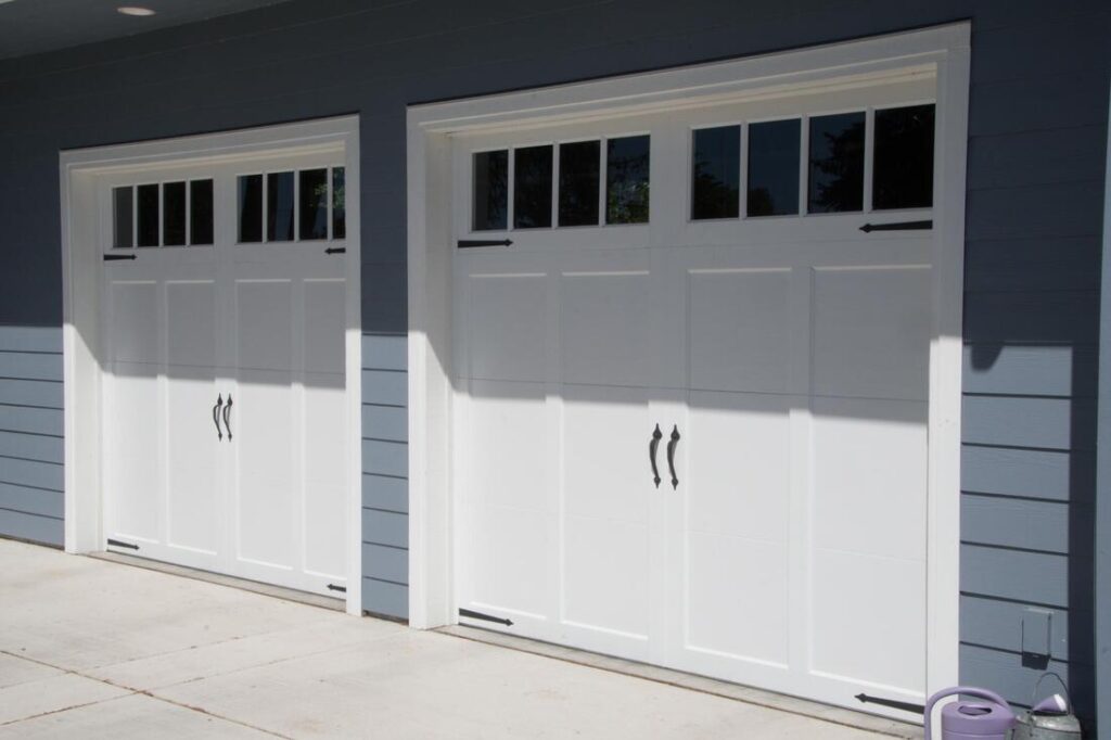 garage door with white paint